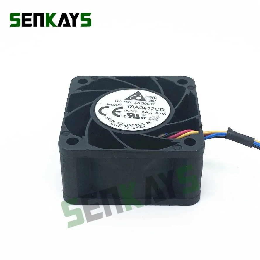 Delta-Server Fan Inverter, computador CPU Axial Blower, ventiladores de refrigeração, 4Pin, 40x40x20mm, 40mm, 4020, 4cm, DC 12V, 0.6A, 4Pin, TAA0412CD