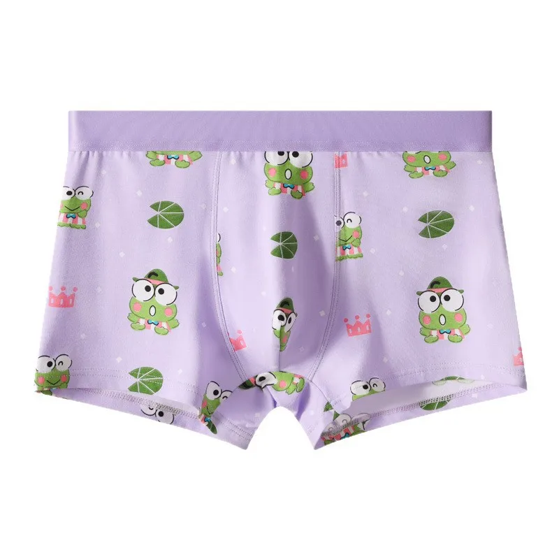 Men's Cotton Boxer Shorts Cute Frog Print Breathable Comfortable Cartoon Underwear For Young Guys