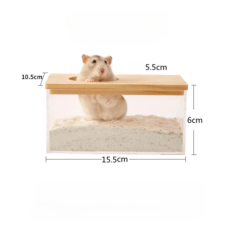 Creative Hamster Bath Room Bathing Room Sandbox Fully Transparent Large Toilet Dual Purpose Urine Basin Golden Bear Supplies