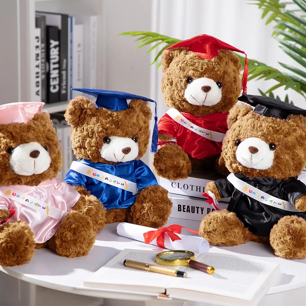 Graduation Bear Gifts for Him Her,Plush Bear with Hat for Kindergarten Elementary High School College Graduation Party School