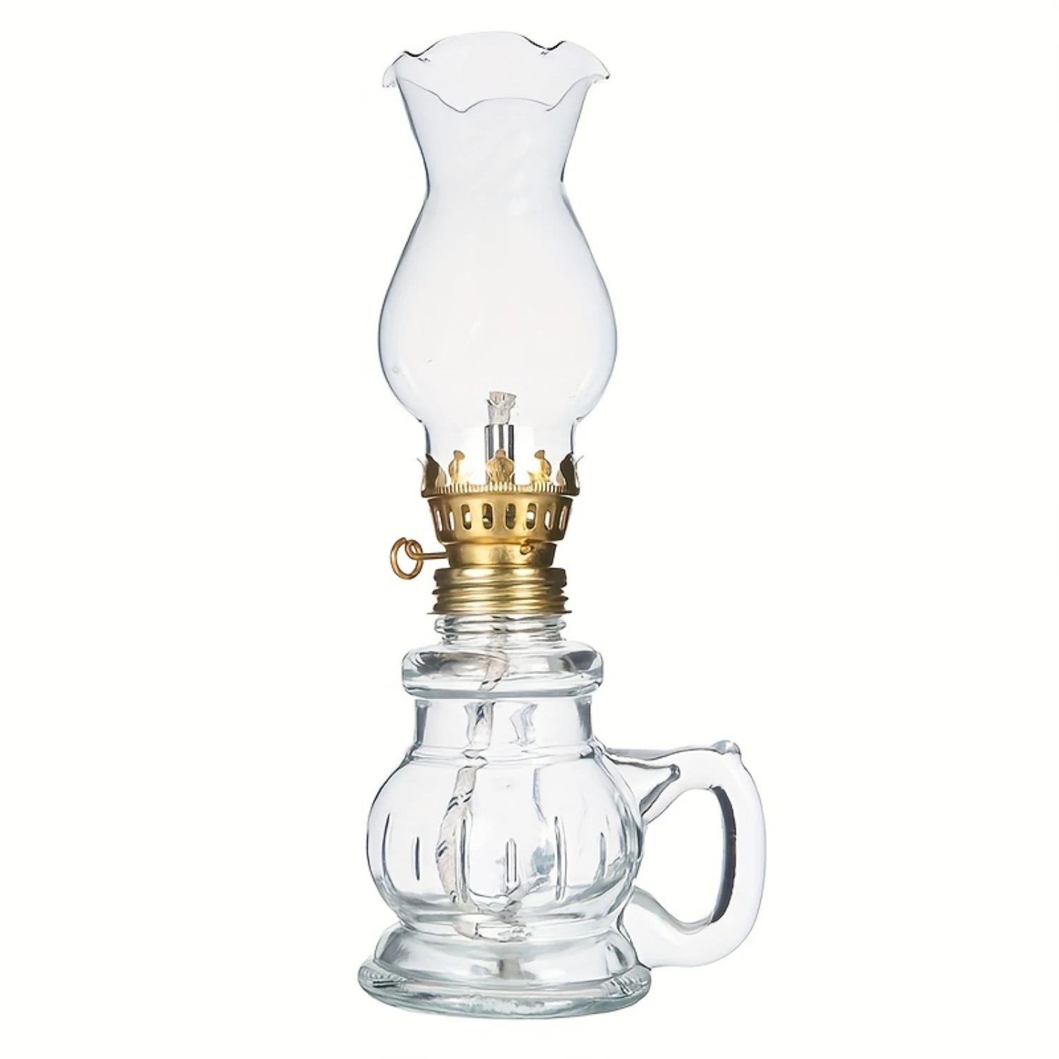 Vintage Glass Kerosene Lamp - Ambience Decorative Small Lamp for , Outdoor, and Photo Props