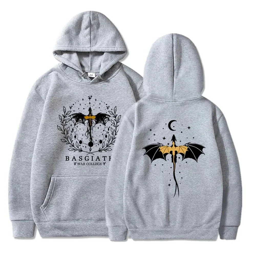 Vintage Basgiath War College Hoodies Fourth Wing Doppelseitiger Kapuzenpullover Damen Mode Lässiger HipHop Sweatshirt Harajuku Unisex – Detail 4