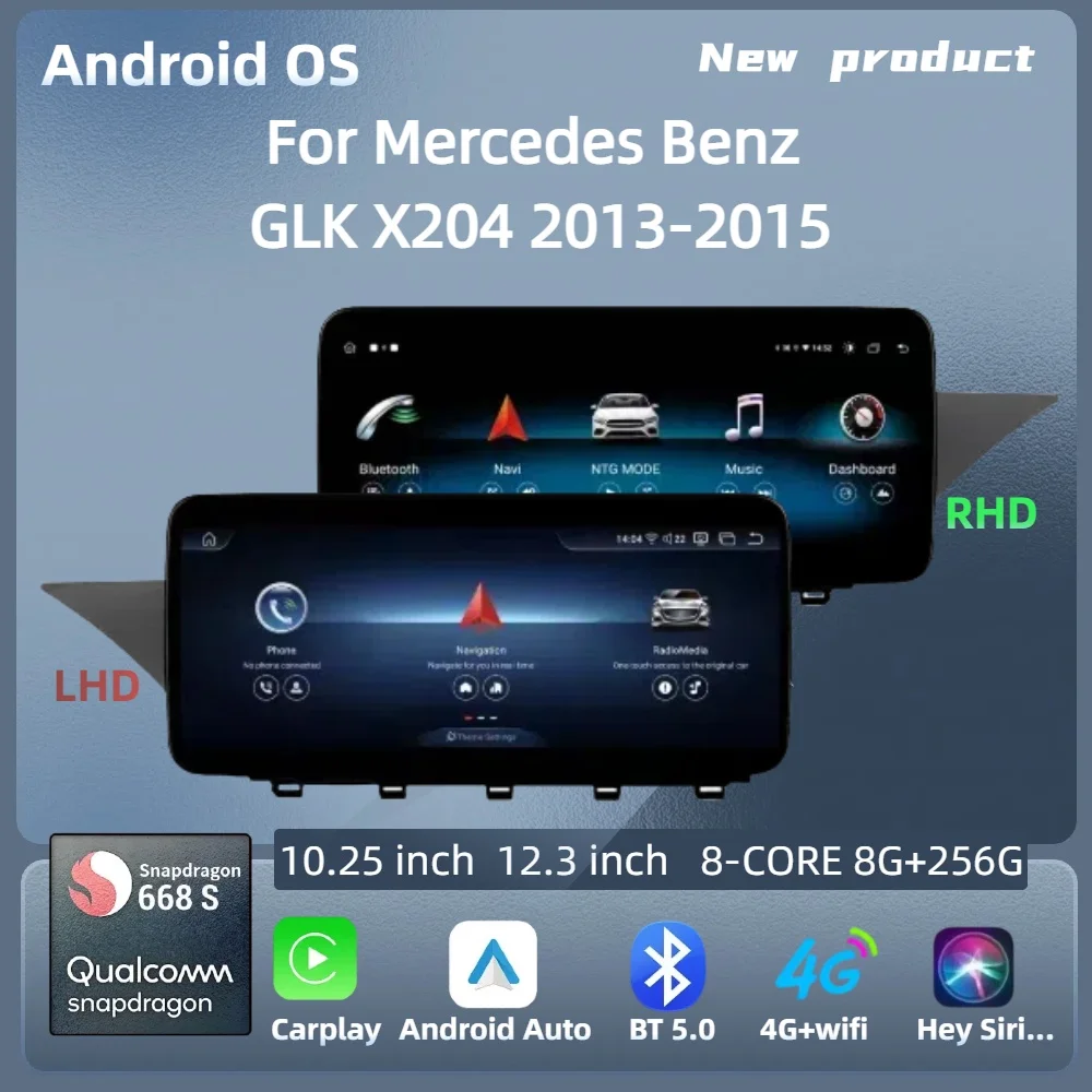

For Mercedes Benz GLK X204 2013-2015 Car Radio NTG 4.5 System Android 14 Wireless Bluetooth Carplay Snapdragon 680 Touch Screen