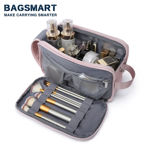 Bolsa de cosméticos para mujer BAGSMART, Kit Dopp impermeable para viaje, bolsa de artículos de tocador ligera para hombres, bolsa de maquillaje, neceser de viaje