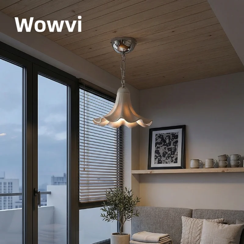 

Wowvi Bauhaus Flower Pendant Light Full Spectrum LED Ceramic Hanging Lamp Retro Bedroom Dining Room Porch Aisle Decor Fixture
