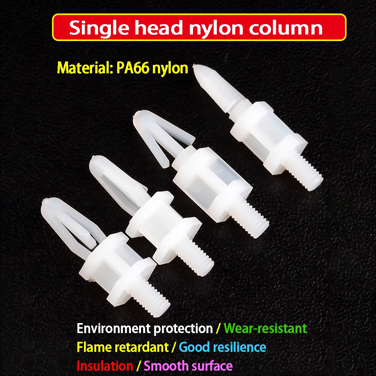 

4mm Hole Nylon Single-Head Push-Type PC Board Spacer, Plastic Standoff for Circuit Boards
