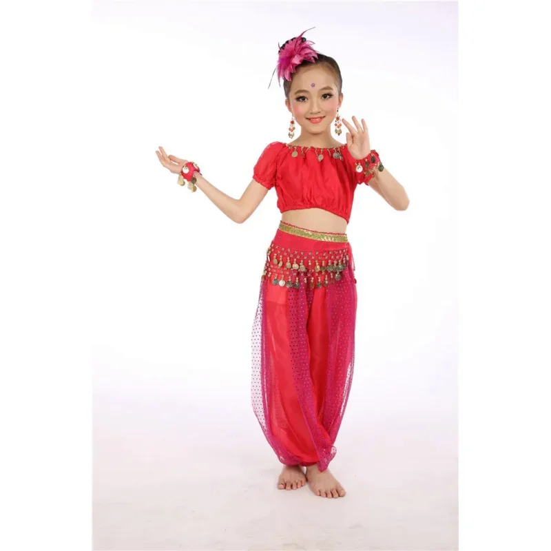 2019 New Kids Belly Dance Costumes Set Children\'s Indian Dance Costume 5-piece Set Girls Belly Dancing India Bellydance Clothes