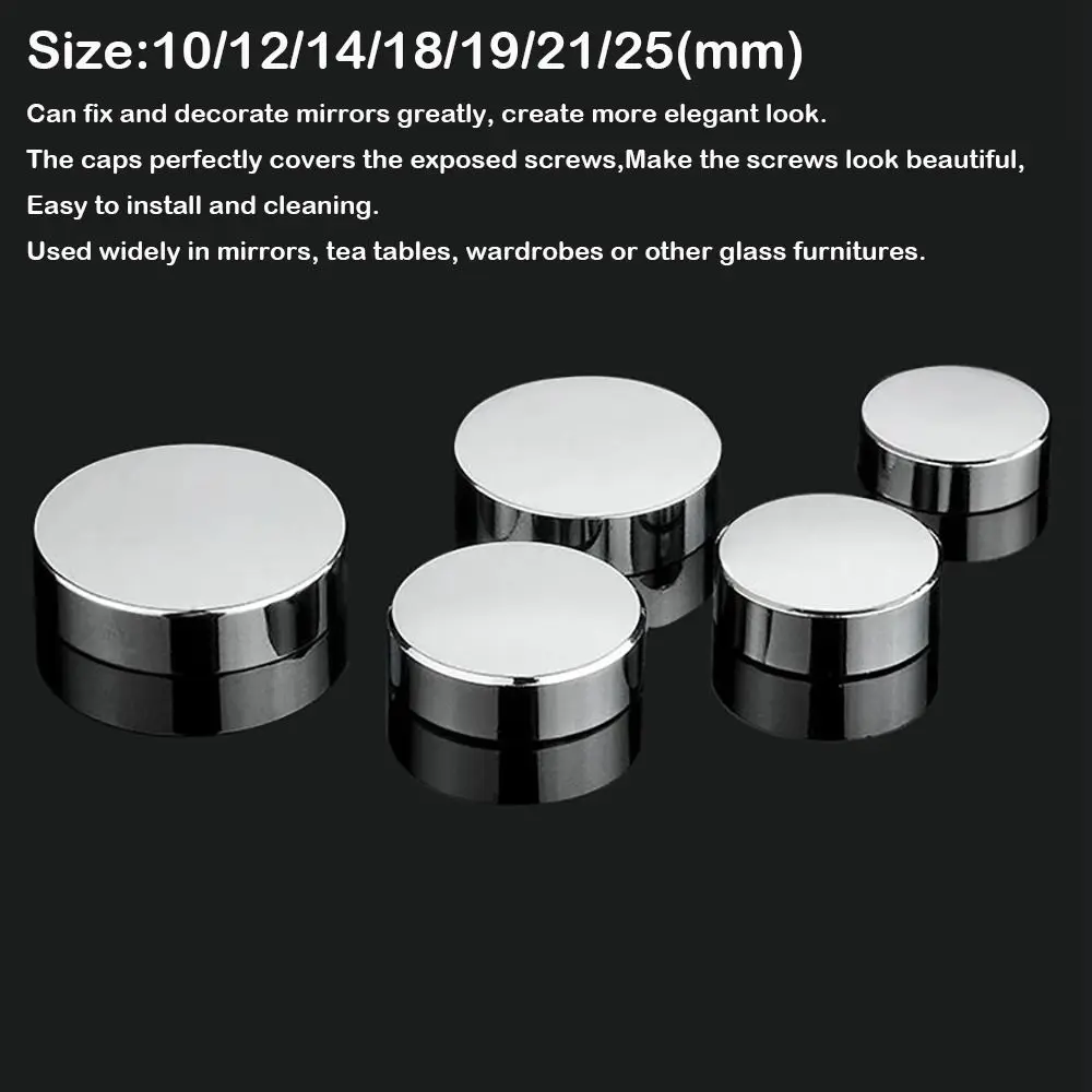 Herrajes para muebles, tornillos de cobre, tapa decorativa plateada, sujetadores de clavos de varios tamaños, sujetadores de espejo, tablero publicitario