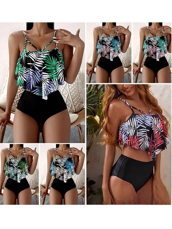 

Conservative Women's Bikini Swimsuit New Sle Polyester Material One oulder Design with Chest Pad e Swimsuit