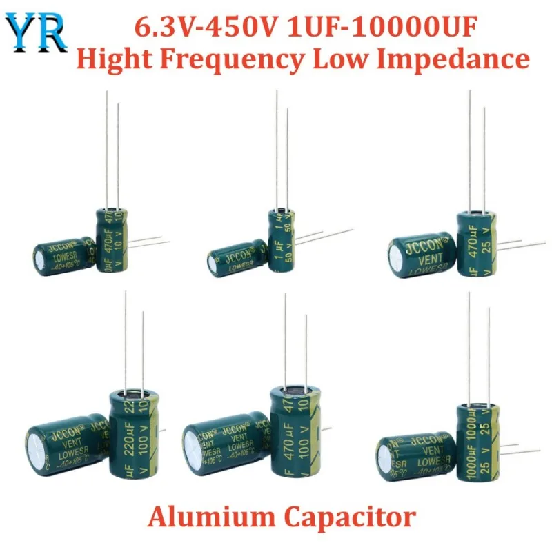 10V 16V 25V 35V 50V 400V High Frequency Low ESR Aluminum Capacitor 100UF 220UF 330UF 470UF 680UF 1000UF 1500UF 2200UF 3300UF