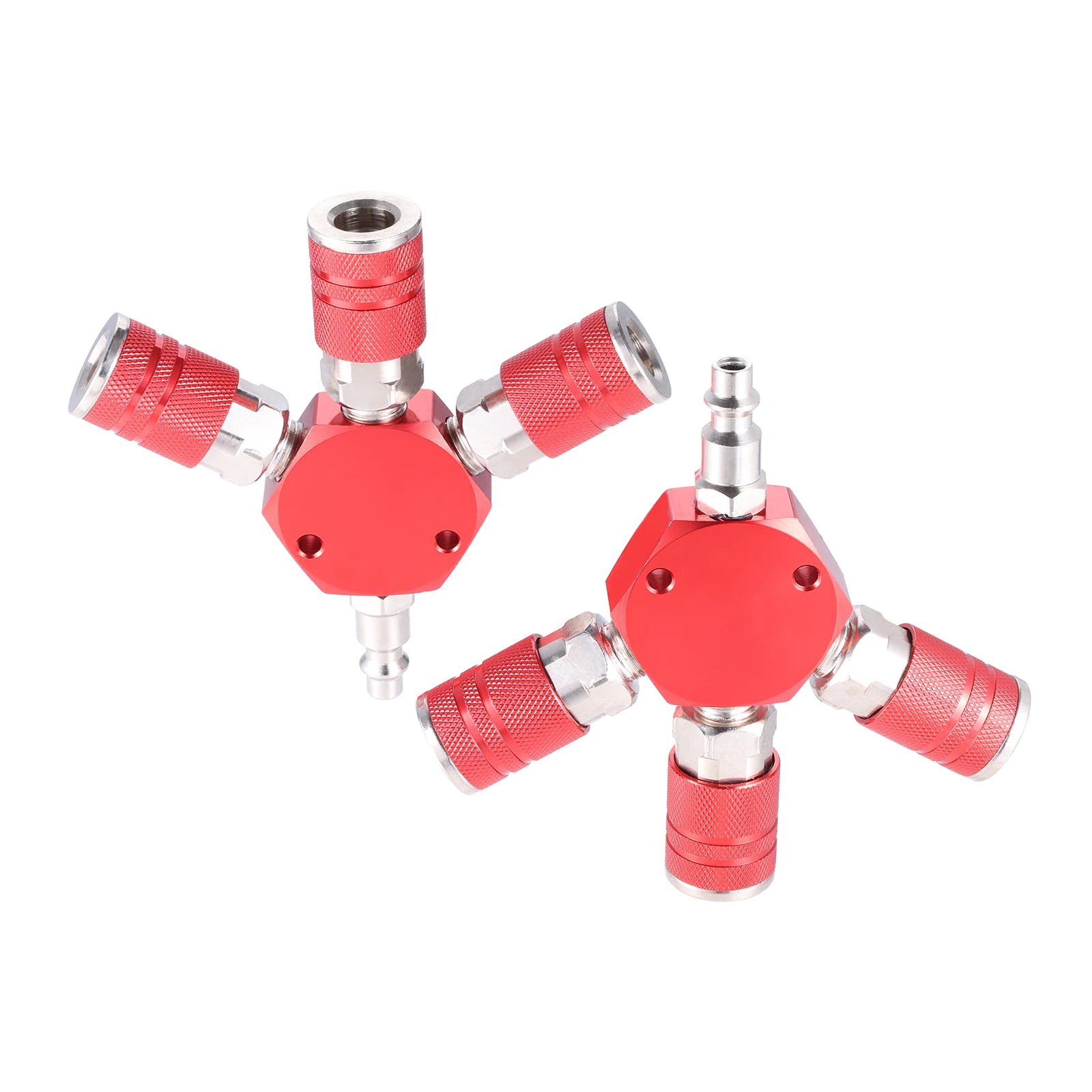 

2pcs 1/4 Inch Universal Air Hose Splitter Air Compressor Quick Connect Fittings Connector NPT 3 Way Air Manifold Pneumatic Tool