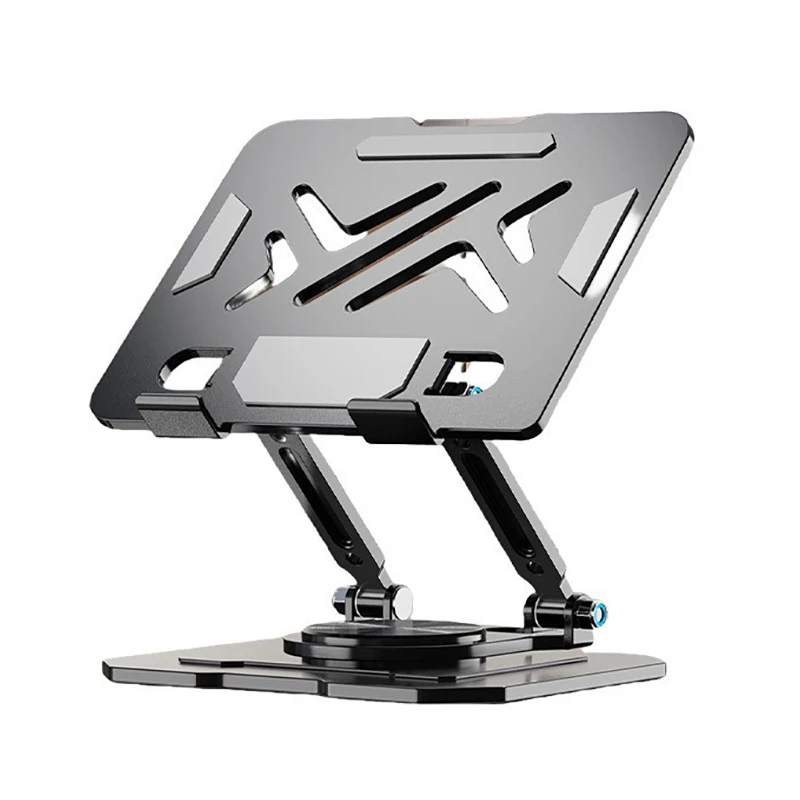 Ultraestável 360 ° Suporte de metal giratório para tablet, ajustável e dobrável, para uso em secretárias, compatível com iPhone/Switch, ideal para escritório ou para assistir a filmes.
