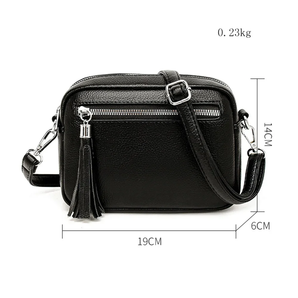 New Fashion Women Soft Leather Handbags Women\'s Tassel Zipper Shoulder Bags Designer Female Luxury Brand Ladies Messenger Bag