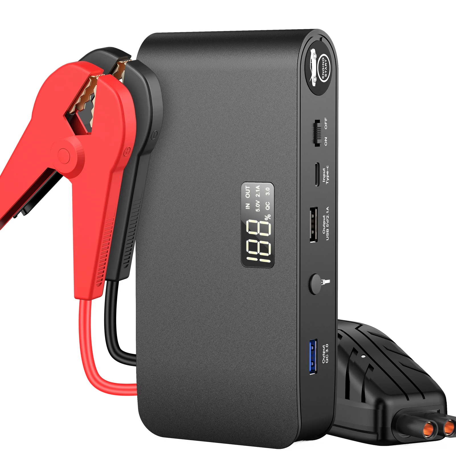 High Power Jump Starter Power Bank 16000mWh 1600A Portable Car Jump Starter 12V Battery Booster Jump Starter Box Pack