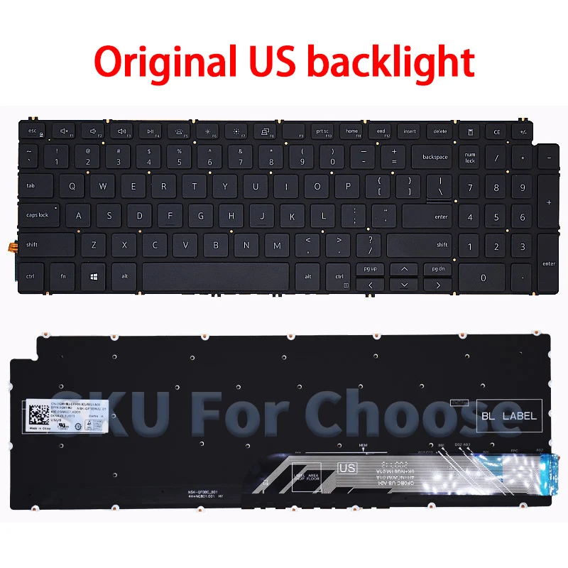 لوحة مفاتيح جديدة لـ Inspiron 15 7500 7501 5501 5502 5505 5508 5509 5590 3501 3505 P85F P102F #3