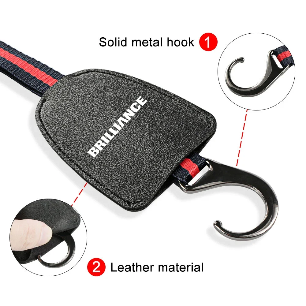 For Brilliance M2 V3 V5 H530 H230 H320 H330 Car Rear Seat Headrest Leather Hanger Hook Multifunction Auto Interior Accessories