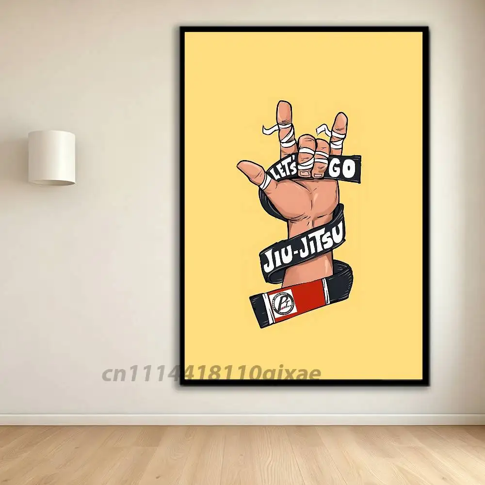 BJJ Brazilian Jiu Jitsu  Poster HD home decor sticky wall waterproof home living room bar aesthetic decor