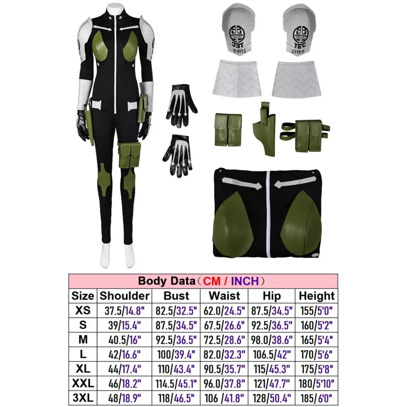 시노미야 키코루 아시로 미나 판타지 글러브 홀스터 TEC 방어복 애니메이션 괴수 코스프레 8 의상 변장 여성 a;3,v'5.t;8