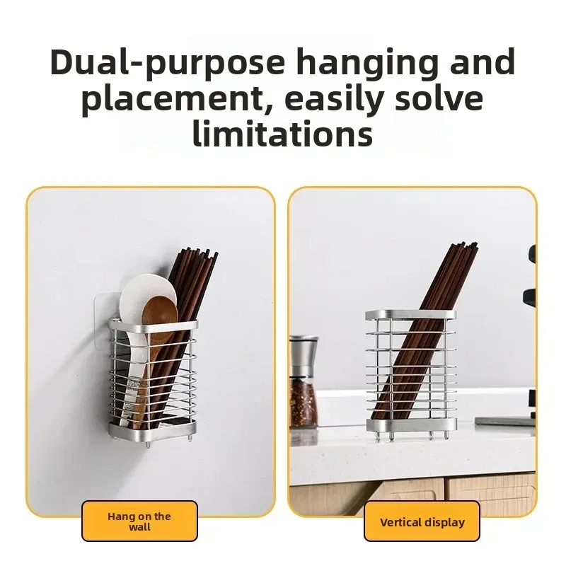 تعليق نوع المنزلية الفولاذ المقاوم للصدأ المطبخ حامل أدوات المائدة تجفيف لعيدان الشوك ملاعق التخزين المنظم وير رفوف #3