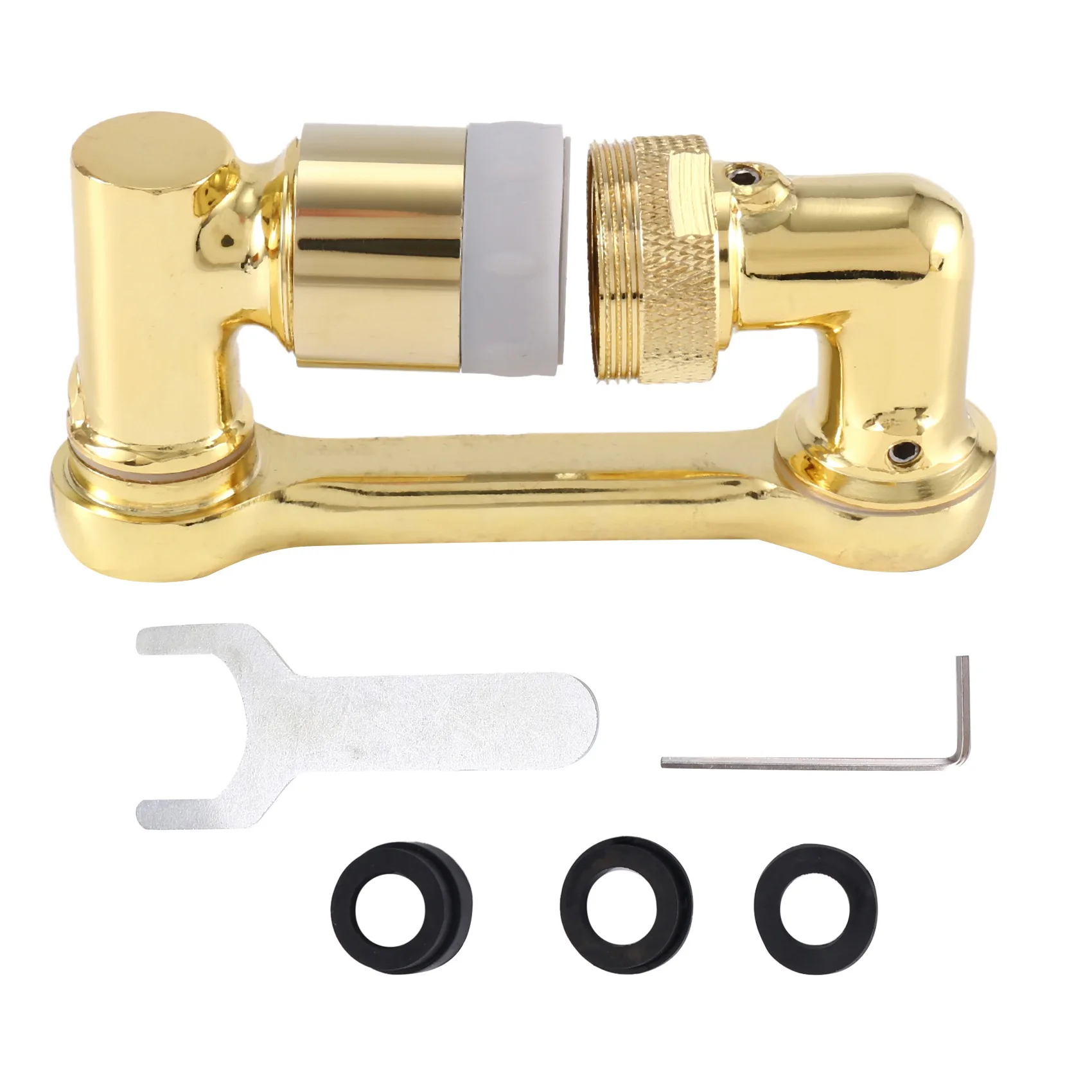 1080° Universal Rotation Faucet Sprayer Head Dual Effluent Washbasin Kitchen Robot Arm Extension Faucets Gold