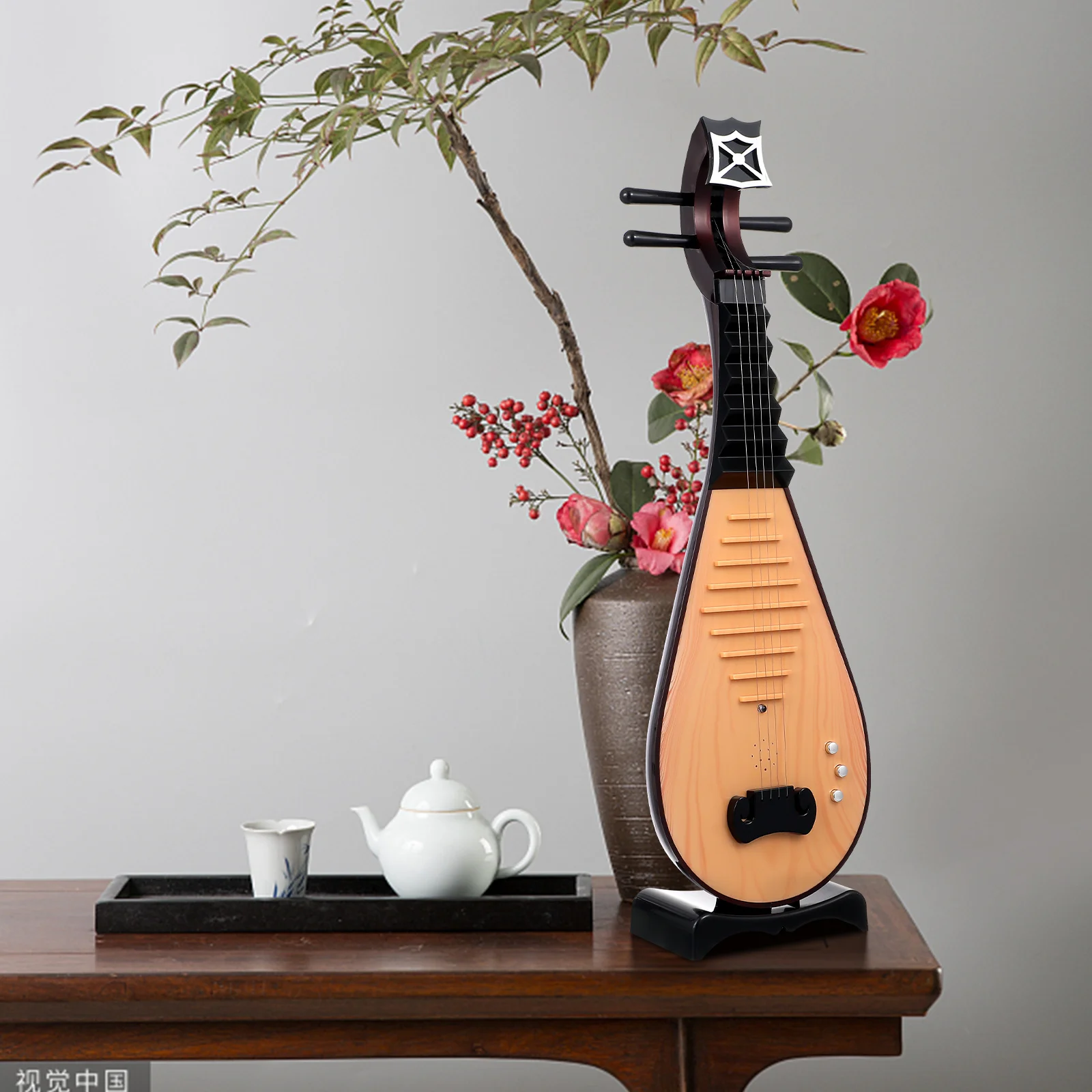 

1Pcs Simulation Chinese Lute Vintage Decoration Ancient Style Photo Prop Musical Instrument Ornament Home Party Display