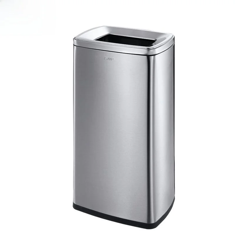 

Large Square Stainless Steel Trash Can without Lid for Elevator Entrance Hotel Toilet Hand Towel Basket Commercial Use 30L