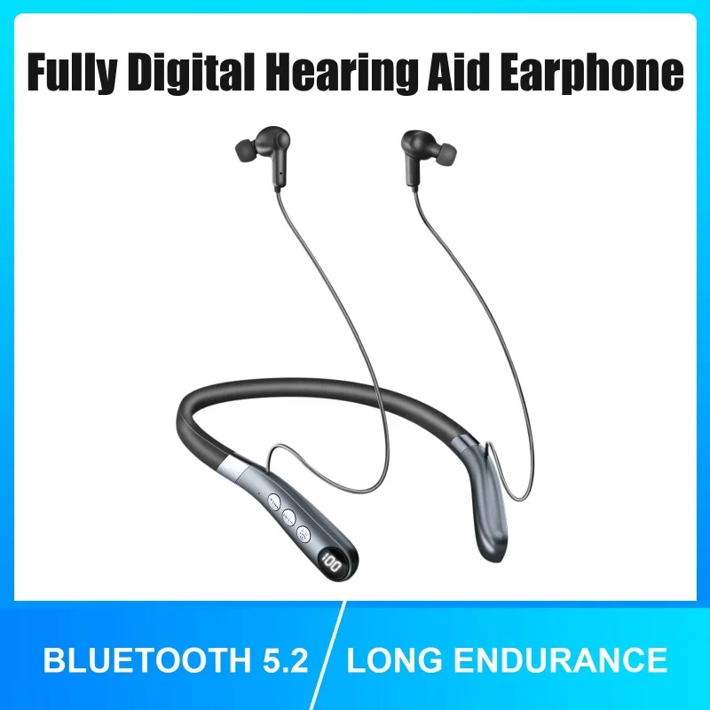 

Digital Neckband Earphones Bluetooth Hearing Aids Headphones Neck Strap Rechargeable Aid Hear Audifonos for Hearing Impairment