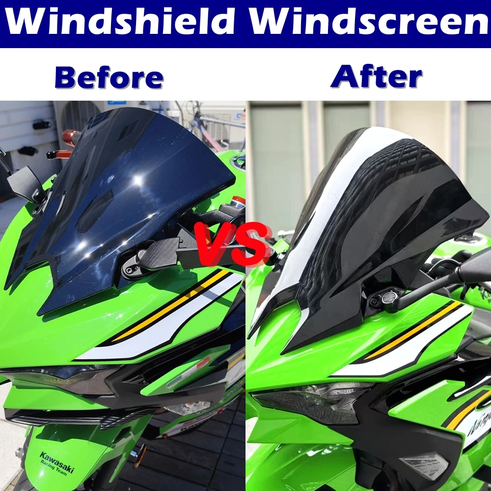 Tall Windshield Windscreen For Kawasaki Ninja500 Ninja 500 SE NINJA 500SE 2024 2025 Motorcycle Double Bubble Fairing Wind Screen