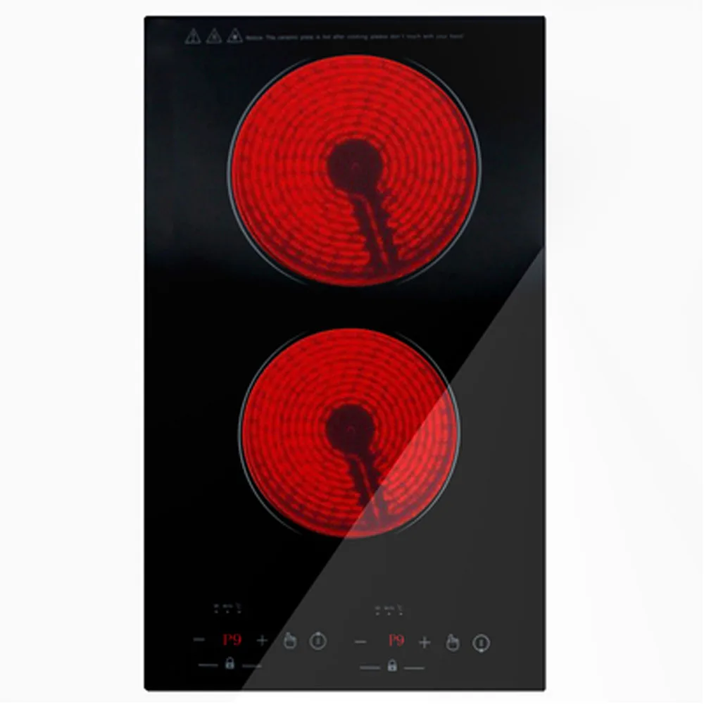 Kitchen 2 Rings Ceramic Cooker Induction Cooktop Double Electric Cooker Hob Heating Cooker Electric Stove Vertical Cooking Plate