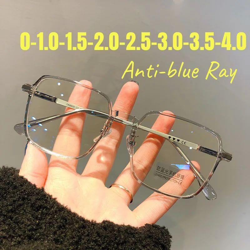 

Men Women Square Myopia Glasses Unisex Luxury Design Optical Spectacle Eyeglasses Unisex Oversized Anti-blue Near Sight Eyewear