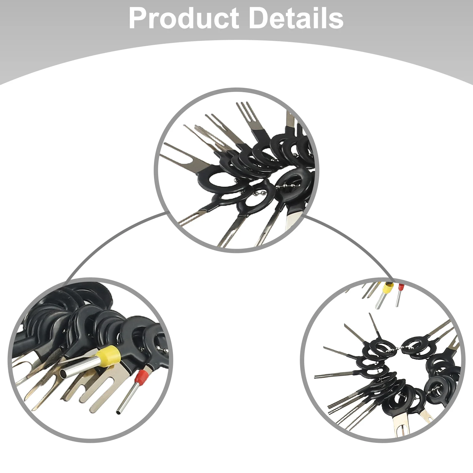 39 Piece Automotive Wire Terminal Removal Kit Stainless Steel Tools for Car Connector Pin Extraction and Reinsertion Tasks