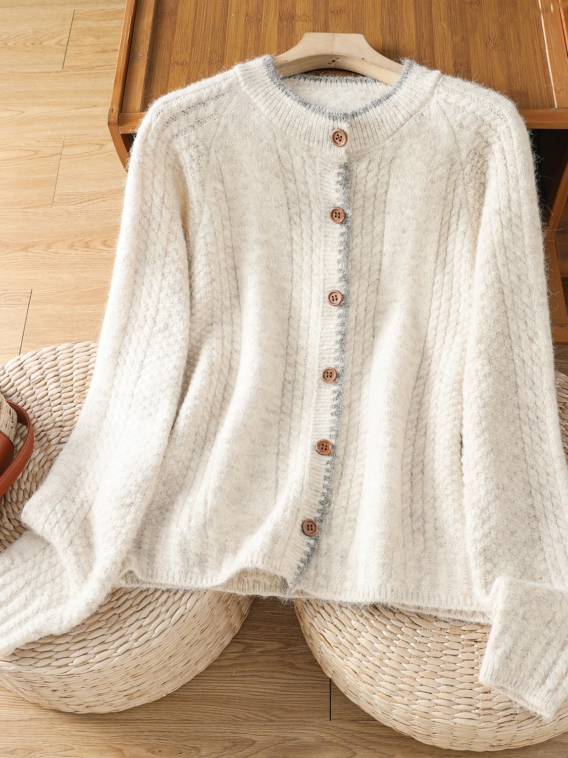 Beiläufige Gestrickte Pullover Jaet frauen Warme Kaffee Milch Farbe Herbst Winter Neue Sle Faul Abnehmen Vielseitig Kleine Top