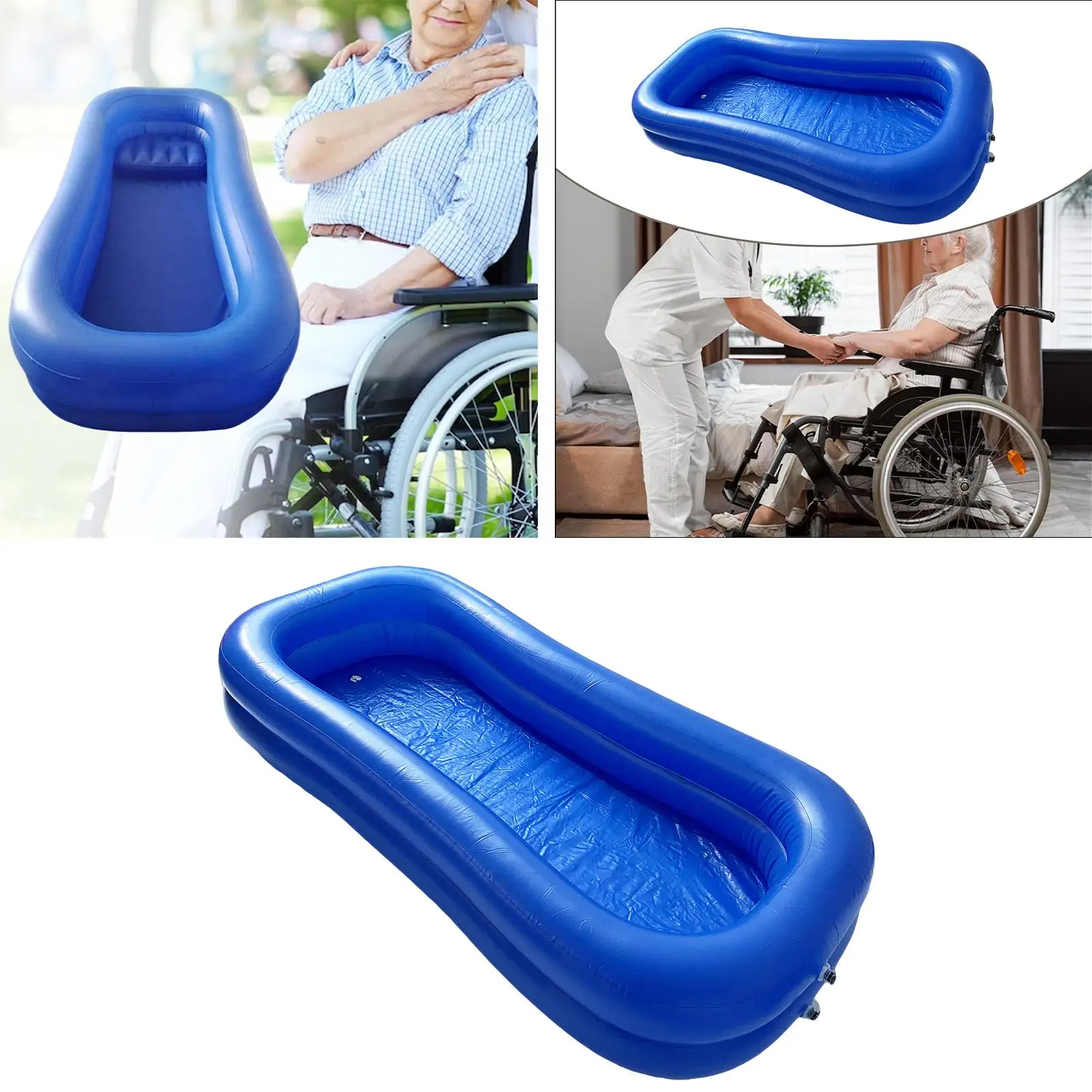 

Inflatable Bathtub Foldable Bath in Bed Assist Aid Body Washing Basin System for Disabled Handicapped Bedridden Adults Seniors