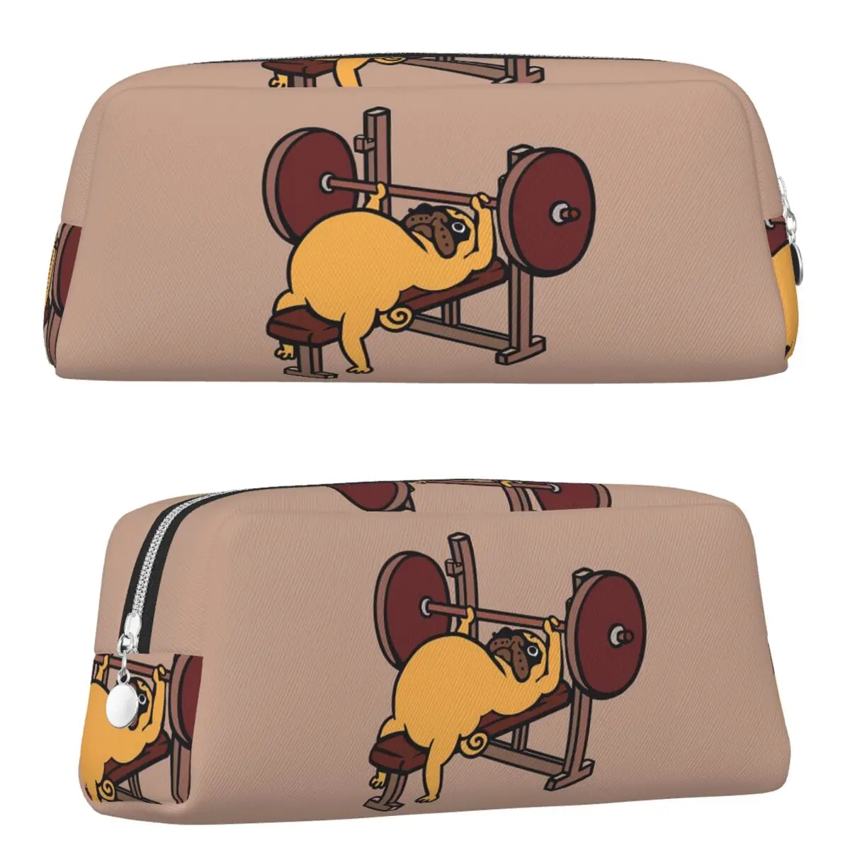 Estojos de Lápis Pug Bench Press para Estudantes, Presentes, Caixa de Canetas, Bolsa de Lápis, Estojo de Lápis, Porta-Canetas