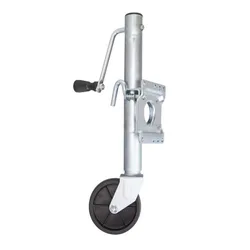 1500LBS 6 Inch Solid Wheel Sidewind Round Swivel Trailer Jack with Bolt on Capacity 680KG Jockey Wheel Boat RV Parts Accessories