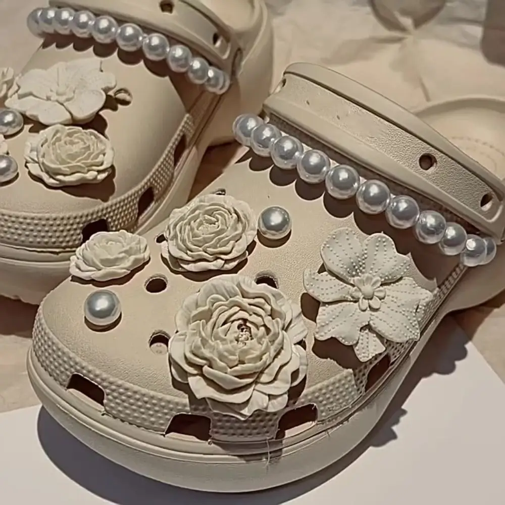 패션 DIY 꽃 신발 장식 만화 꽃다발 디자인 구멍 신발 꽃 신발 버클 신발 액세서리 장식