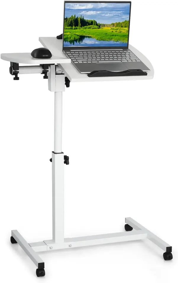 Adjustable Mobile Standing Desk with Rolling Casters