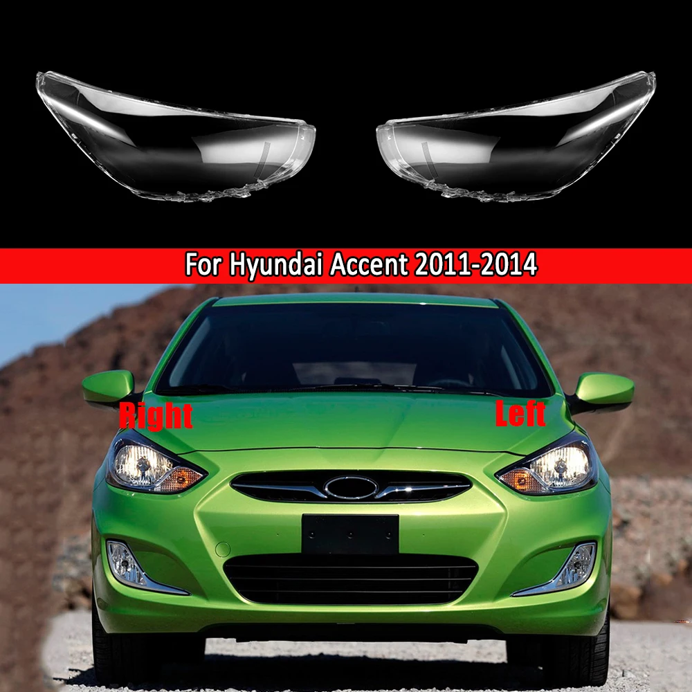 

Headlight Cover For Hyundai Accent 2011 2012 2013 2014 (Overseas Version) Transparent Lampshade Plexiglass Lens Shell