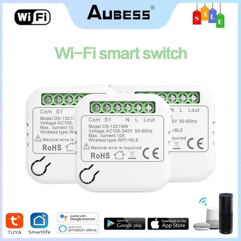 MINI Wifi Smart Switch Timer Wireless Switches Support 2 Ways Support Different Switches Automation Compatible Alexa Google Home