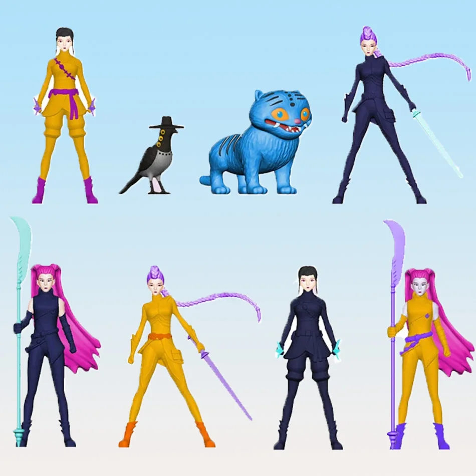 Bureau Decoratie Standbeelden Ornament Kid Geschenken Anime Kpop Demon Hunters Figuur K-Pop Demon Hunters Rumi Mira Zoey Tijger Beeldje Speelgoed