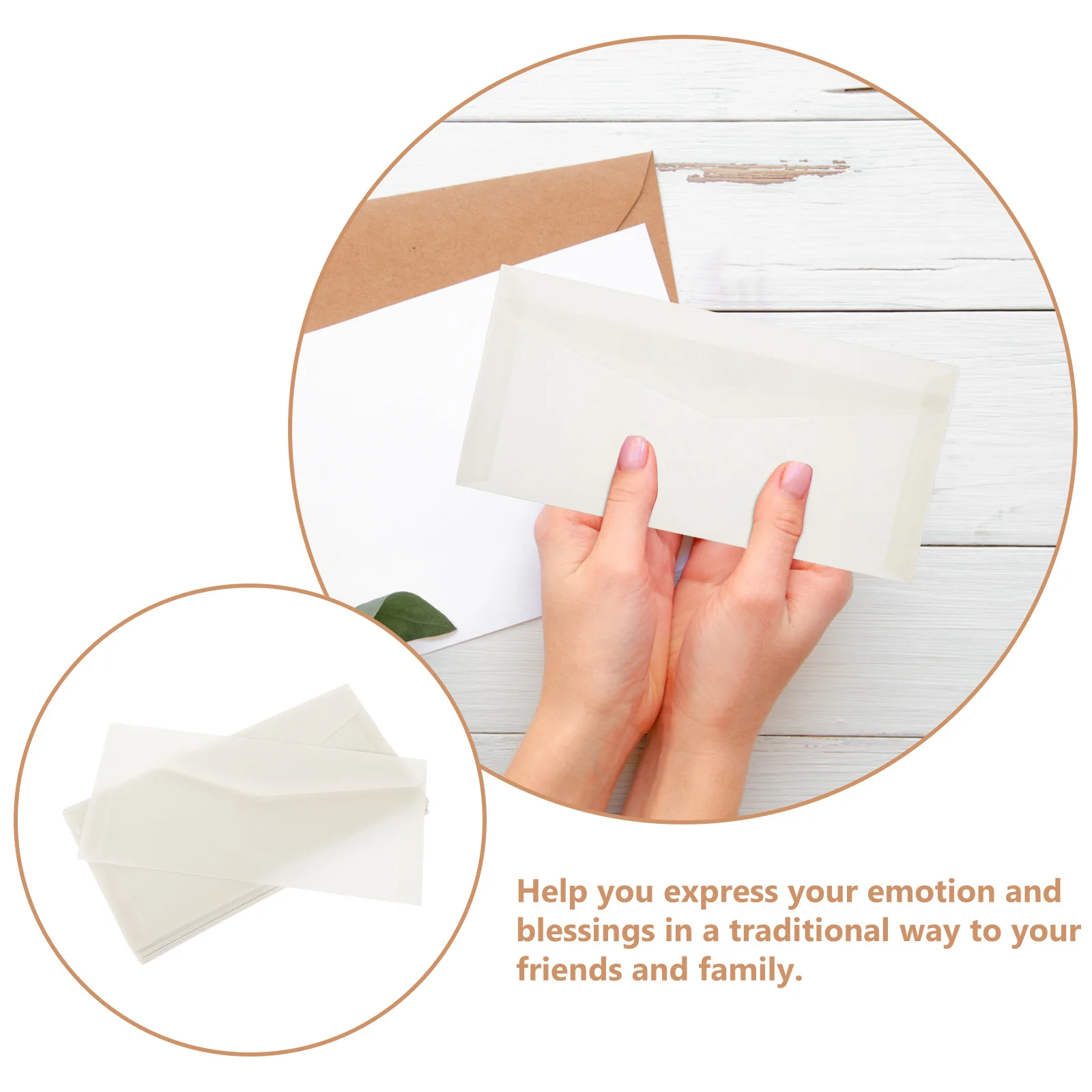 

50Pcs Translucent Invitation Cards Envelopes Blank Design Portable Envelopes for Party Wedding Greetings Card Parchment Jackets