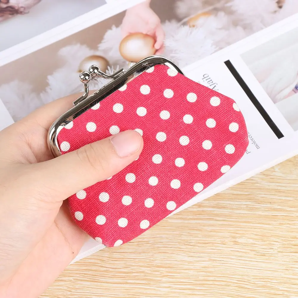 Dot Design Mini Pouch Money Bags Wallet Card Holder Coin Purse