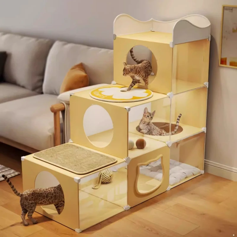 

Многоуровневый кондоминирующий компактный каркас для лазанья для кошек Компактный центр активности кошек для маленьких квартир Универсальная башня для кошек