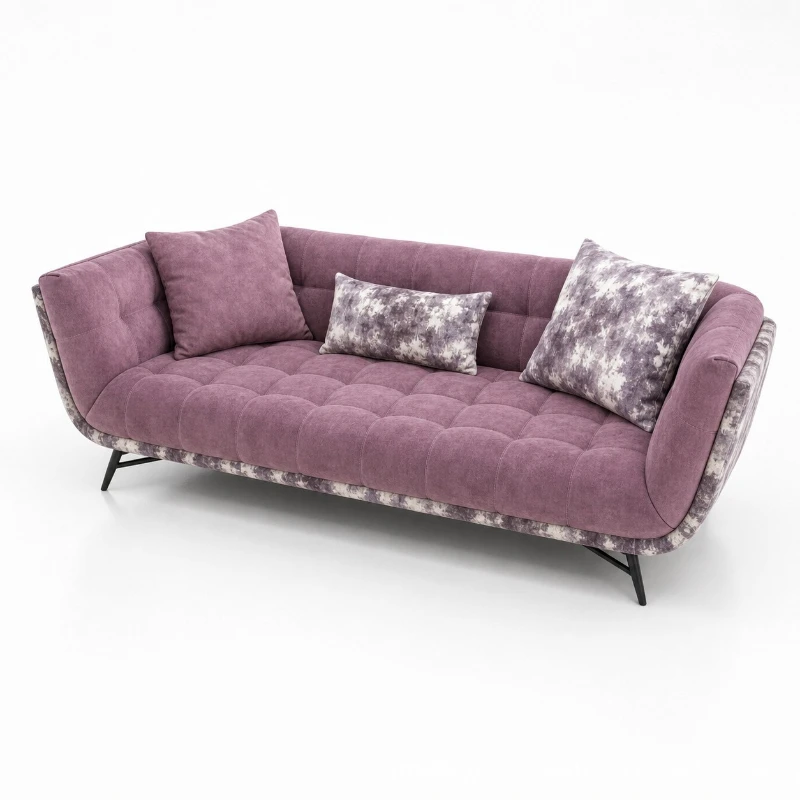 pk-American light luxury sofa post-modern living room villa buckle fabric double triple sofa