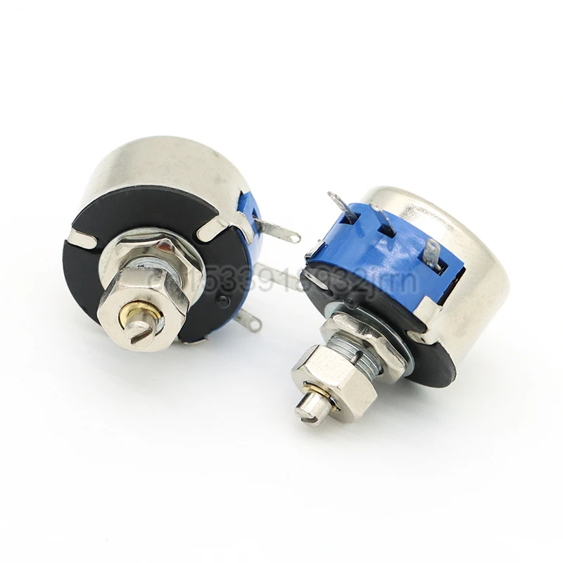 1Pcs WX14-11 3W Single Loop Wire Wound Potentiometer With Lock Neck 47R 100R 470R 1K 2K2 3K3 10K