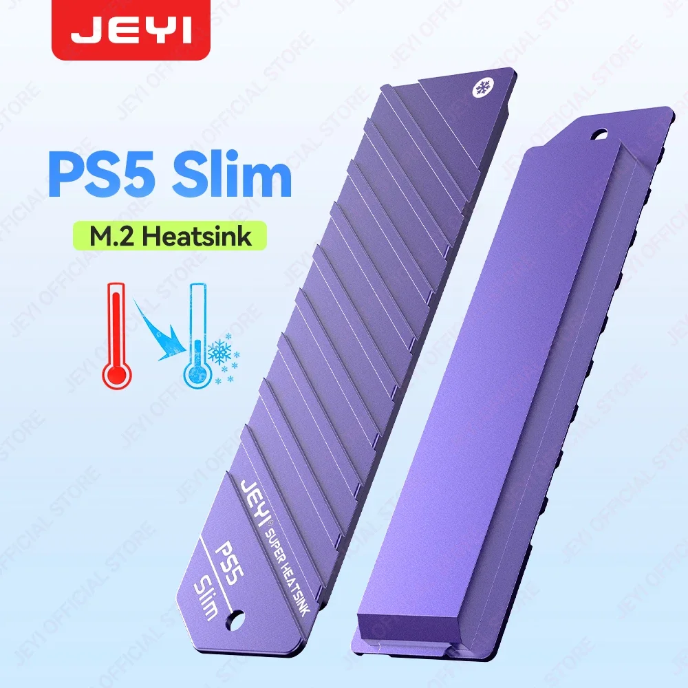 JEYI PS5 Slim SSD Heatsink, M.2 SSD Cooler and Cover 2 in 1 for PlayStation 5 Slim NVMe Expansion Slot, Cooling and Dust Proof