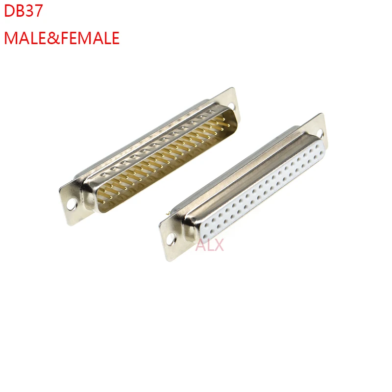 

1PCS 3U Gold Plated Solid Pin DB37 MALE FEMALE CONNECTOR Solder Type D-Sub 37pin serial port Adapter 37 pin 37P
