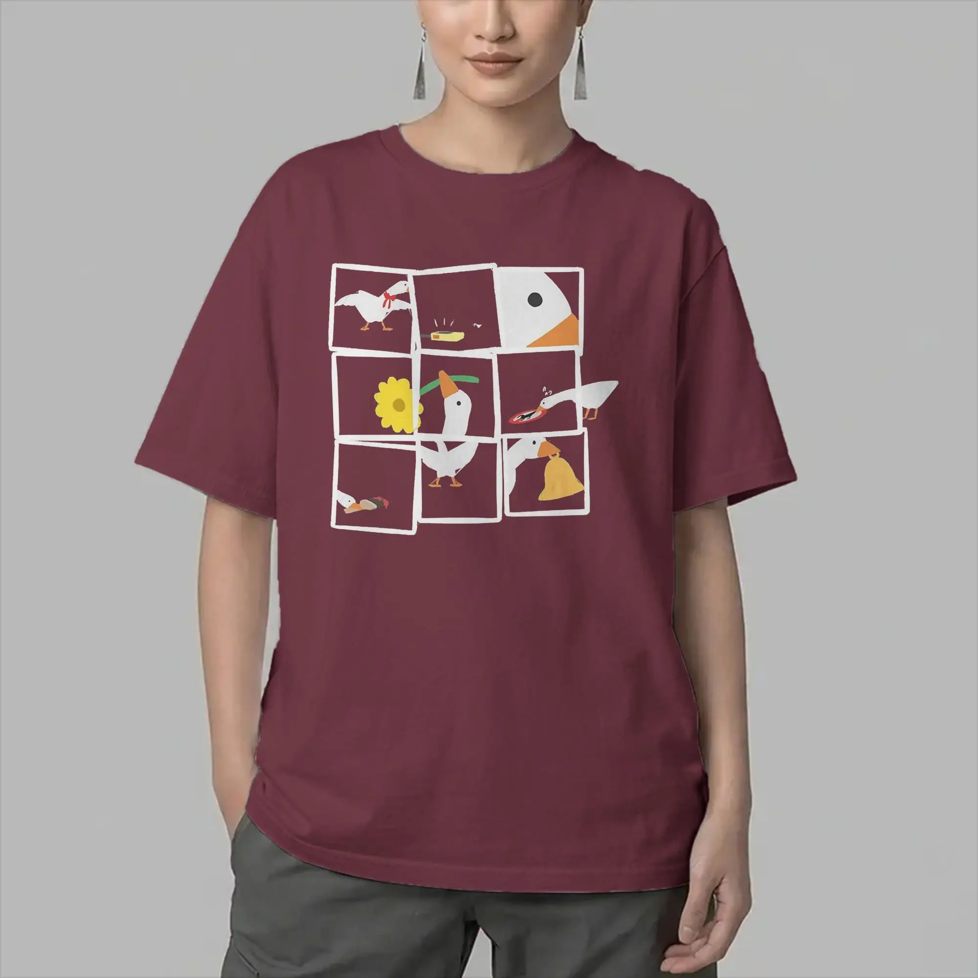 Chaotic Evil Without Knife  Untitled Goose Men T Shirt  Amazing Tees Short Sleeve Crew Neck T-Shirts Pure Cotton Graphic Tops