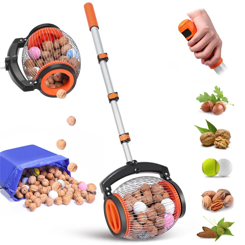 

A27R-Walnut Picker Верхний роликовый сборщик гаек, Многофункциональный сборщик гаек Верхний с катящимся барабаном, легко выбирать и пустую