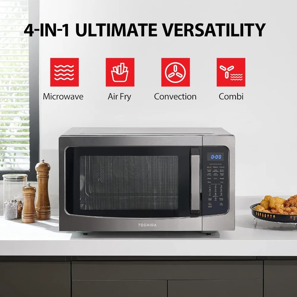 4-in-1 ML-EC42P(BS) Countertop Microwave Oven, Smart Sensor, Convection, Air Fryer Combo, Mute Function, Position